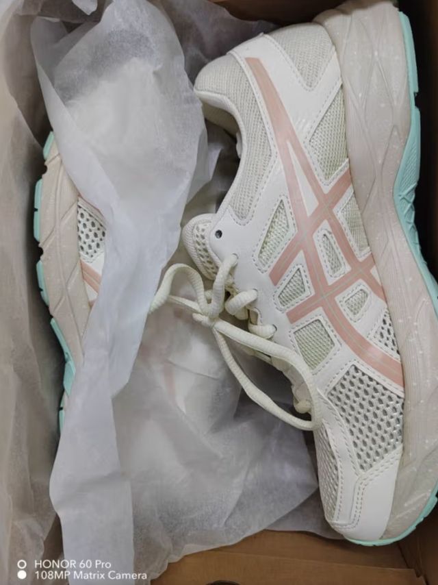 亚瑟士ASICS官网旗舰女跑步鞋缓震透气运动鞋 GEL-CONTEND 4 米色/藕粉 