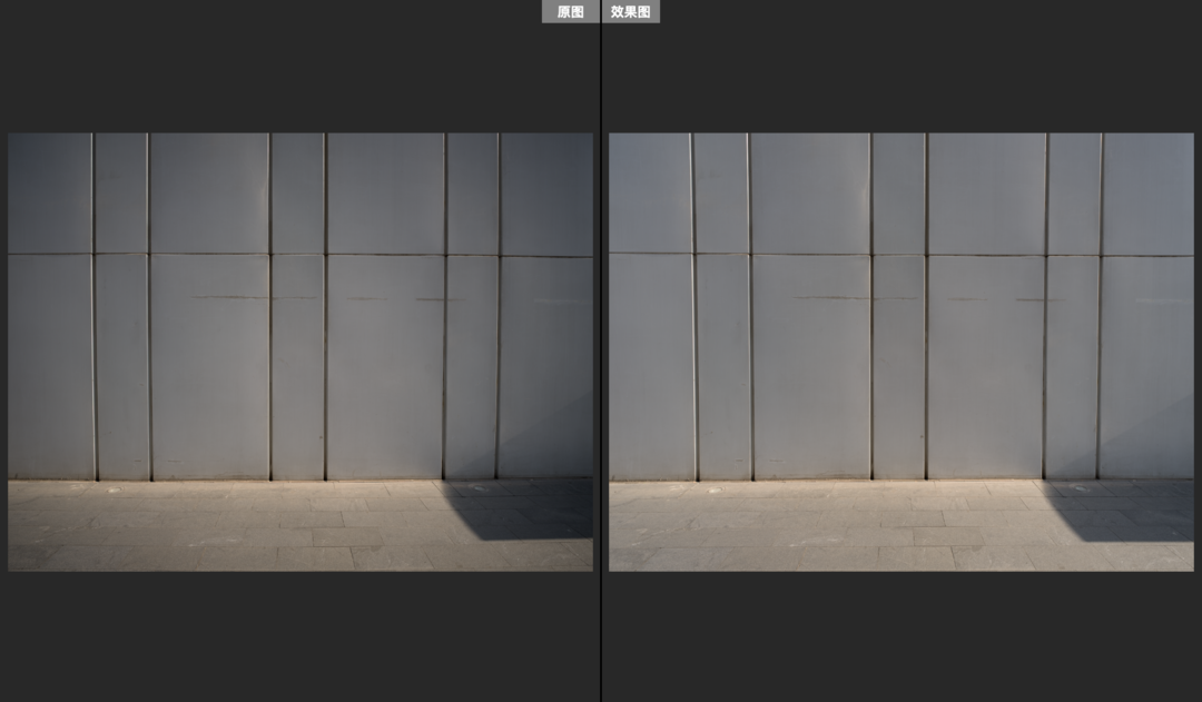 左：XCD 25V实拍效果；右：经过CameraRaw矫正后效果