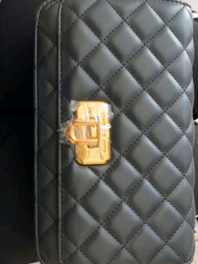 CHARLES&KEITH经典菱格链条小方单肩斜挎包包女包生日礼物女CK2-70160131 Black黑色 S