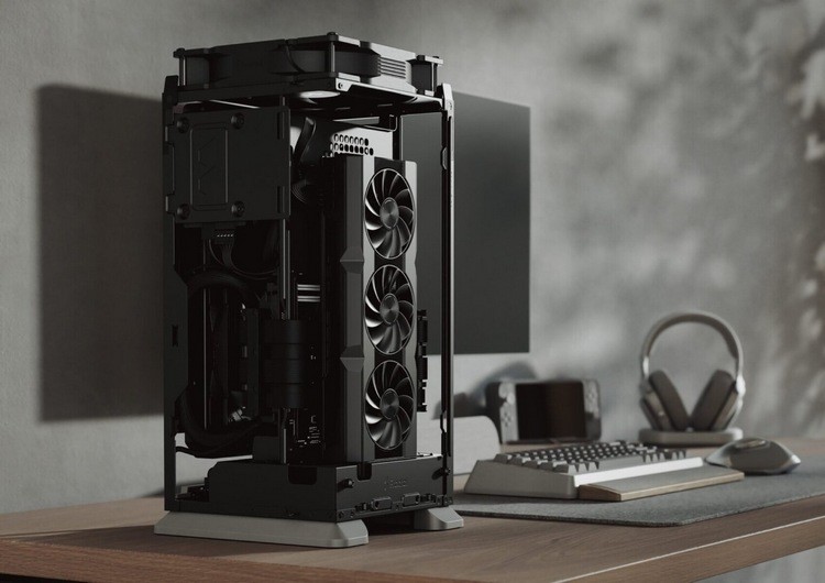 电脑展丨分形工艺发布 Mood ITX 机箱，立柱塔式、垂直风道、显卡竖置