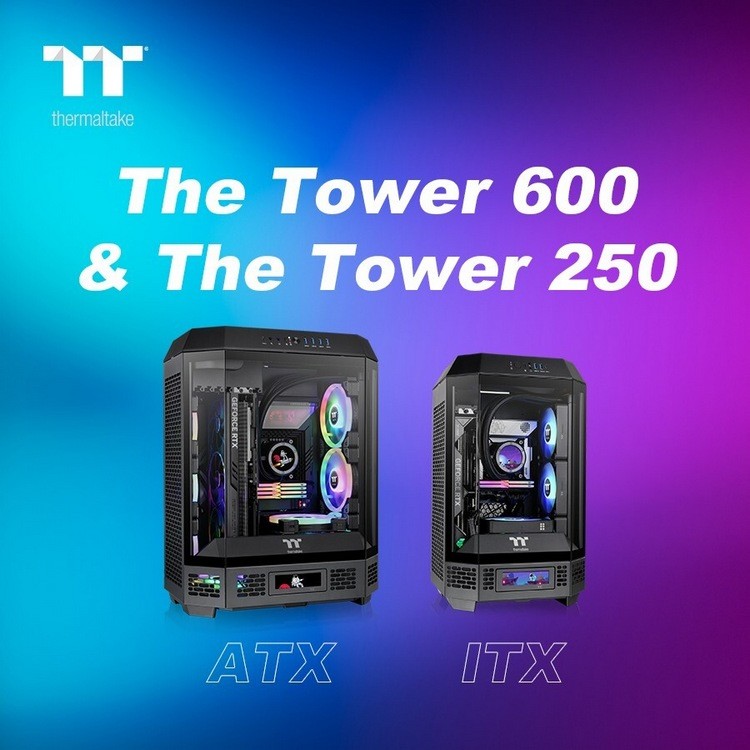 电脑展丨曜越 Tt 发布 Tower 600 和 Tower 250 迷你机箱，带屏显、8边形、支持背插主板
