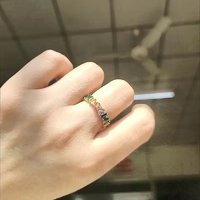 潮宏基的玩色彩虹糖S925银戒指