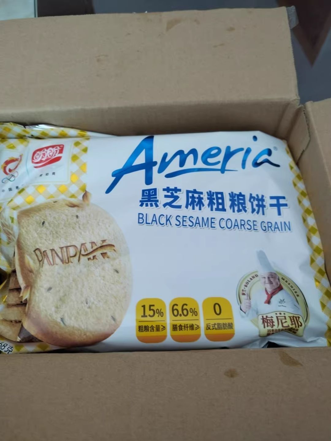 盼盼梅尼耶黑芝麻粗粮饼干早餐杂粮健康零食高纤维代餐消化饼干