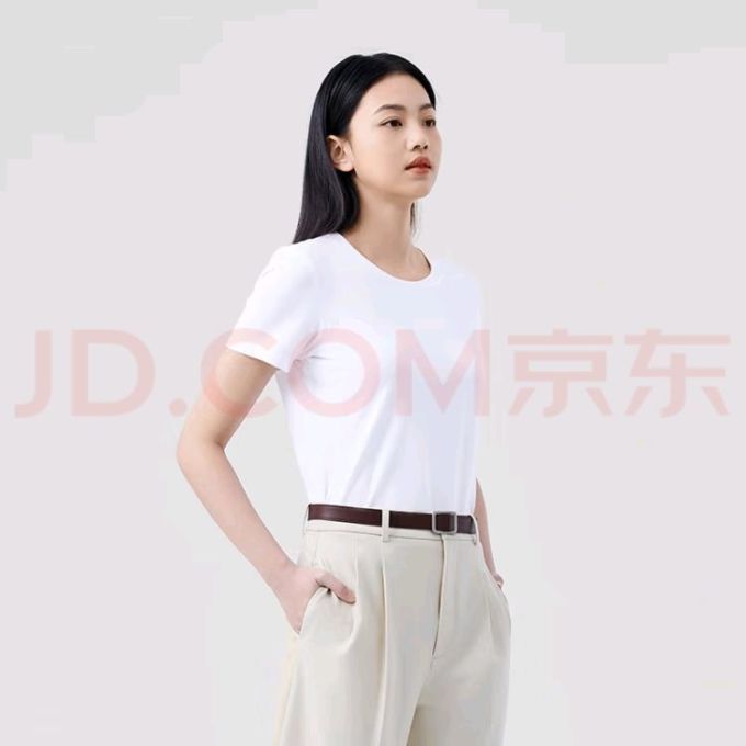 京东京造【抗菌小白t】5a抑菌抗发黄t恤女新疆棉t恤女夏短袖纯色t白色