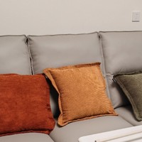 给我的灰沙发一点颜色看看吧。五颜六色的源氏木语沙发靠枕购后晒图。