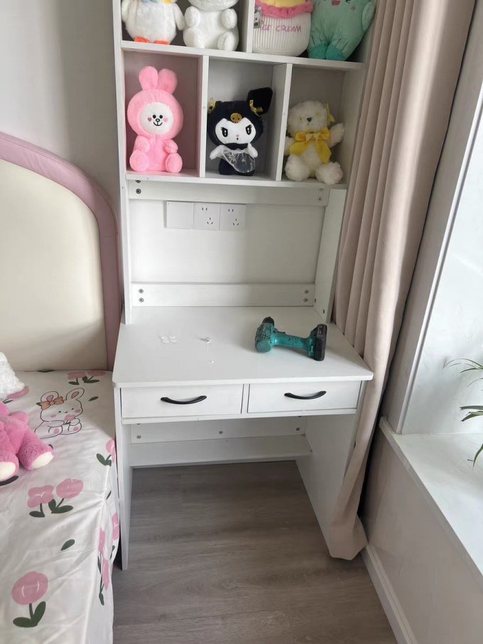 卧室书桌书架一体组合学习桌子