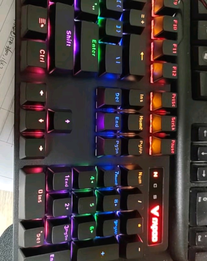 雷柏 v500pro 有线背光机械键盘 104键全尺寸游戏电竞笔记本电脑多