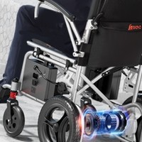 英洛华 电动轮椅车老年人残疾人代步车折叠 轻便锂电池铝合金家用医用便携智能全自动 N5519C-6A新