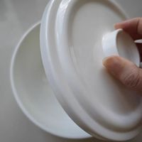 陶瓷带盖蒸箱专用蒸盘加深窝盘骨瓷白色深盘蒸饭蒸菜盘子菜盘家用