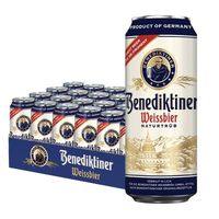 百帝王（Benediktiner）小麦白啤酒 修道院经典 500ml*24听 整箱装 德国原装进口