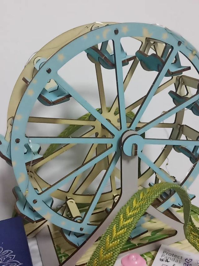 立体拼图3d木质模型拼装摩天轮女孩手工diy益智玩具儿童房子积木