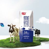 光明 优加纯牛奶200ml*24盒钻石装3.6g原生乳蛋白营养早餐家庭分享装