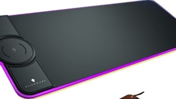 戴尔（DELL） 外星人游戏金属鼠标垫 铝合金树脂鼠标垫 大小号桌垫 定制版 2021款 无线充电鼠标