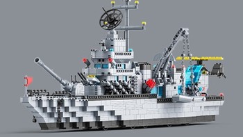 启航梦想之旅：驱逐舰航空母舰拼装积木船军事模型