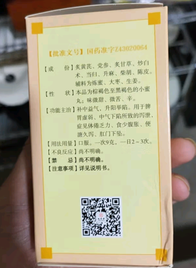 九芝堂 补中益气丸 (小蜜丸)120g 体倦乏力