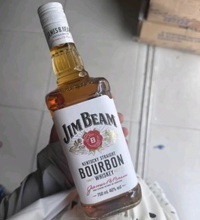 金宾（Jim Beam）波本 威士忌 白占边 调和型 洋酒 1L 新老包随机发