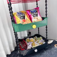 客厅零食水果小推车置物架婴儿书架多功能移动收纳卫生间厨房家用