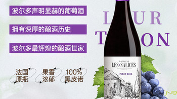LURTON Les Salices 黑皮诺 干红葡萄酒 750ml*6整箱 法国原瓶进口