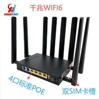 华创翼联HC-G60路由器4口POE支持双SIM卡4G5G插卡双频WIFI中继