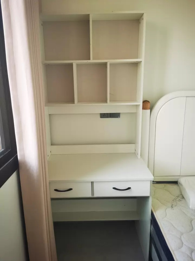 卧室书桌实木书架组合学习桌