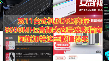 双11内存这样买省1000块 阿斯加特三款DDR5 8000MHZ普惠了