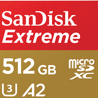 闪迪（SanDisk）512GB TF(MicroSD)内存卡 4K极速金卡