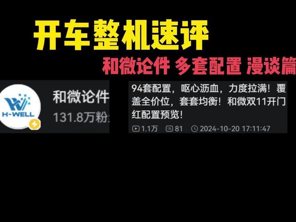 【整机速评 和微论件 10月20日发的94套配置随机挑几套 漫谈一下】其实没啥讲的 很多东西都讲过了