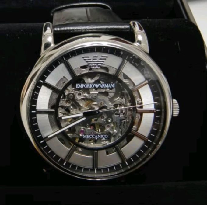 安普里奥阿玛尼emporioarmani手表男士ar1981黑武士潮流皮带镂空欧美