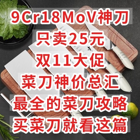 9Cr18MoV神刀，只卖25元，双11大促，菜刀神价总汇，最全的菜刀选购攻略来了