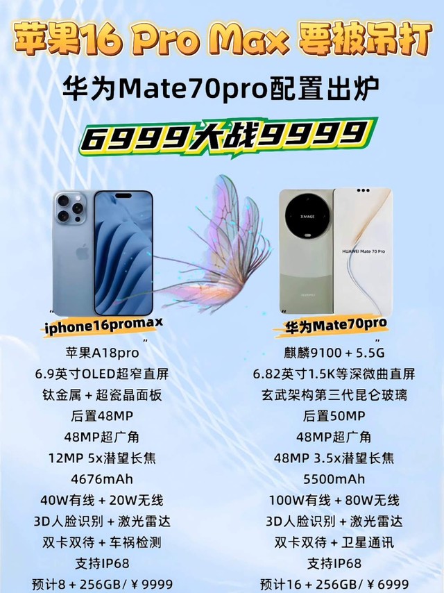 苹果 16ProMax VS 华为Mate70pro，吊打还是落后!