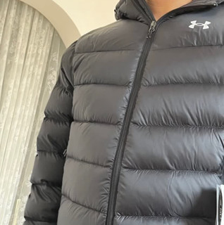 安德玛（UNDERARMOUR）冬季新款Core男子连帽运动短款鸭绒保暖羽绒服