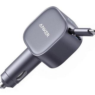 安克发布 Anker A2738 车载充电器，自带可伸缩 USB-C 充电线，支持双路