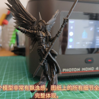 高精度，羽翼打印毫无压力!纵维立方Photon Mono4 Ultra光固化3D打印机制作战斗天使手办