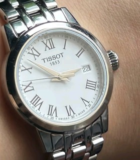 天梭（TISSOT）瑞士手表 梦媛系列小美人钢带石英手表送女友T129.210.11.013.00