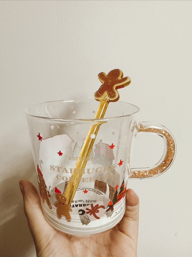 星巴克圣诞姜饼人玻璃杯