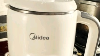 美的（Midea）豆浆机1L容量2-3人 2-12H预约 热饮自动保温干豆直