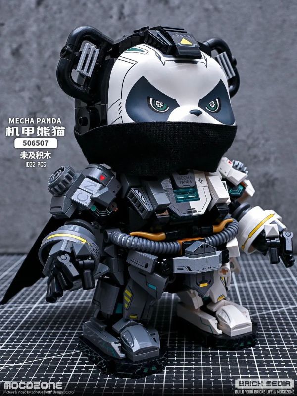 很酷的机甲熊猫，未及002号机甲战士前来报道！_积木拼插_什么值得买
