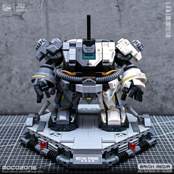 很酷的机甲熊猫，未及002号机甲战士前来报道！_积木拼插_什么值得买