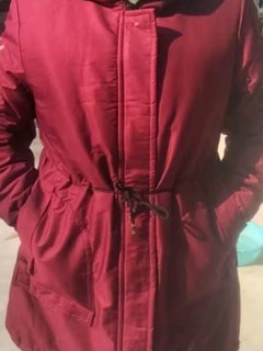 宝莲朵妈妈装2024冬季毛领绣花棉服中老年女装保暖棉衣 枣红 2XL