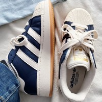 白蓝搭配，轻松驾驭！adidas Originals SUPERSTAR XLGW板鞋