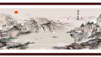 国风山水墨画，新中式客厅背景墙装饰的不二之选！