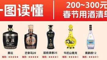 一图秒懂2025年春节用酒：200到300元预算，如何选酒？