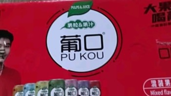 葡口 果汁饮料  多口味混装大果肉粒新鲜果汁 490ml*15罐