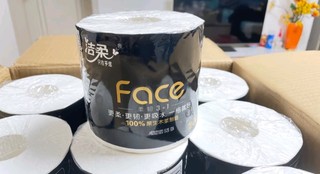 值得买年货之洁柔有芯卷纸 黑Face加厚4层200克*27卷 