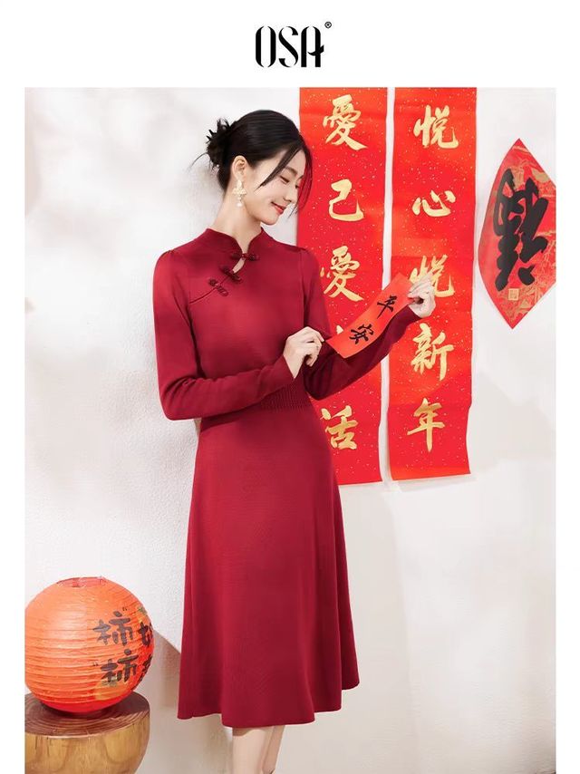 欧莎国风旗袍：红火春节，尽显东方韵味