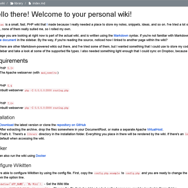 Docker部署Wikitten，轻松搭建个人知识库！
