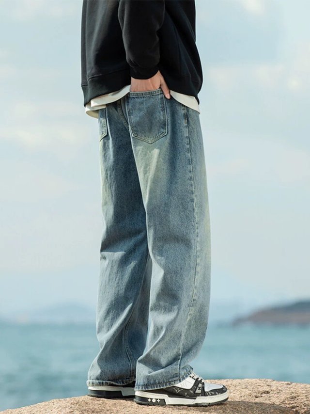 秋冬潮流必备！美式水洗牛仔裤，加绒复古风引领休闲新风尚