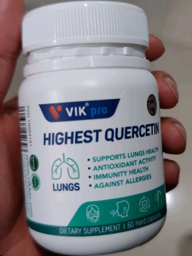 vikpro纯槲皮素肺立清胶囊高含量成人清肺润肺肺部保健品德国品质